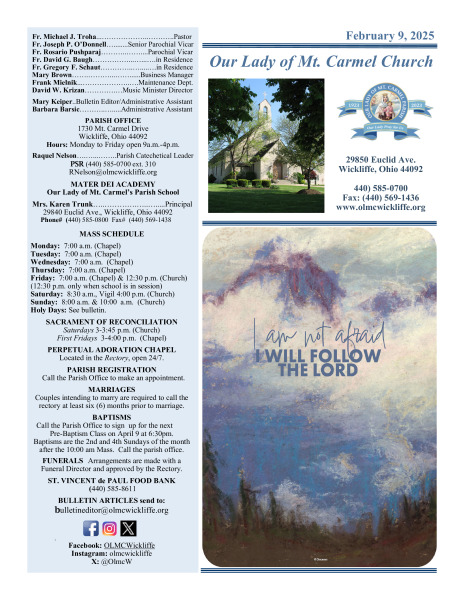 February 9, 2025 Bulletin