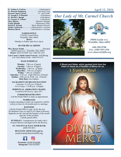 April 12, 2026 Bulletin