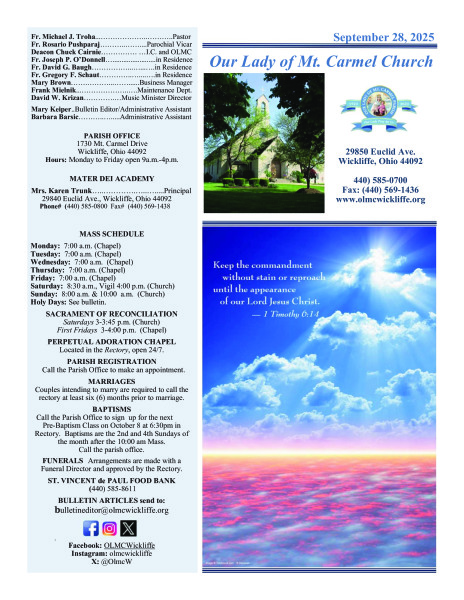 September 28 - Bulletin