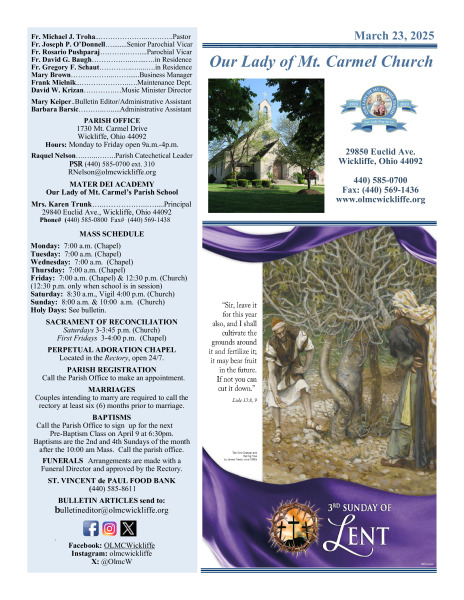 March 23, 2025 Bulletin