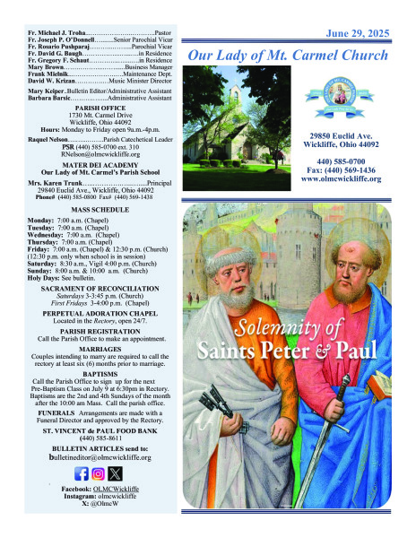 June 29, 2025 - Bulletin