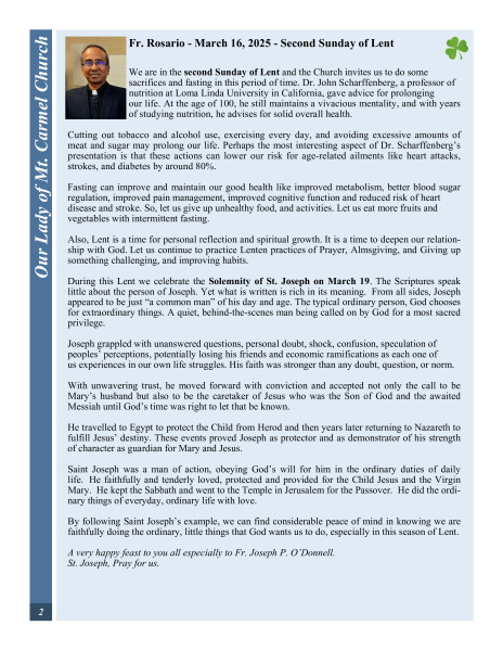March 16, 2025 Bulletin