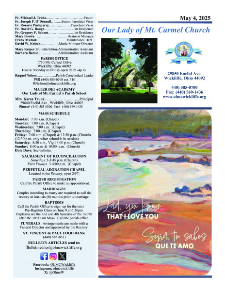 May 4, 2025 - Bulletin