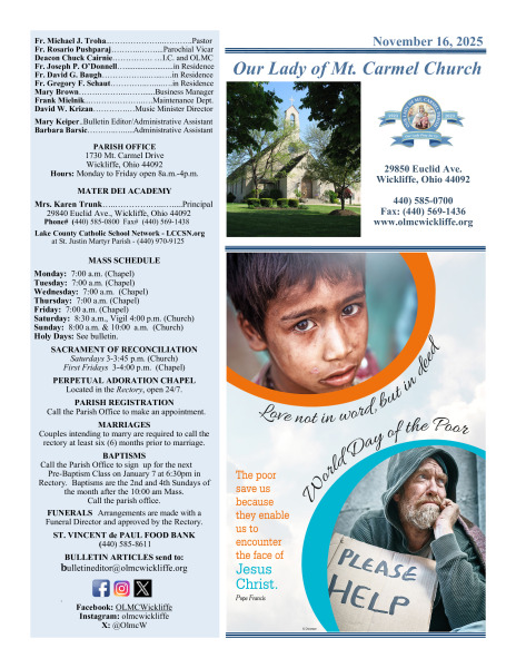 November 16, 2025 - Bulletin