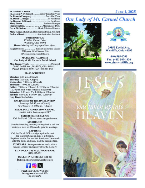 June 1, 2025 - Bulletin