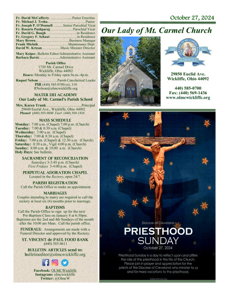 October 27, 2024 Parish Bulletin