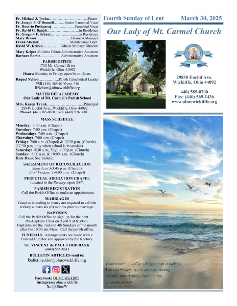 March 30, 2025 - Bulletin