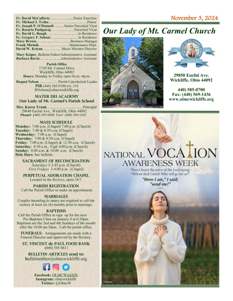 November 3, 2024 Parish Bulletin